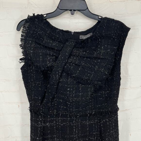 Gracia | Boucle Tweed Sheath Dress M - Picture 4 of 7